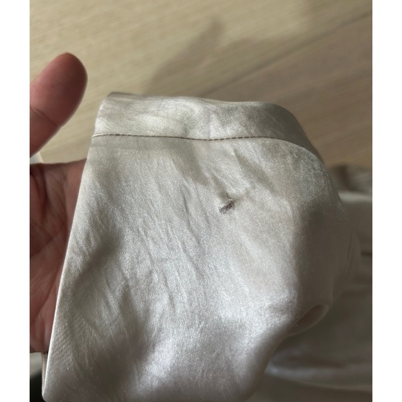 Vince Slip Midi Satin Skirt Size XL Ivory Off White Minimalist 90s Acetate - Picture 12 of 12